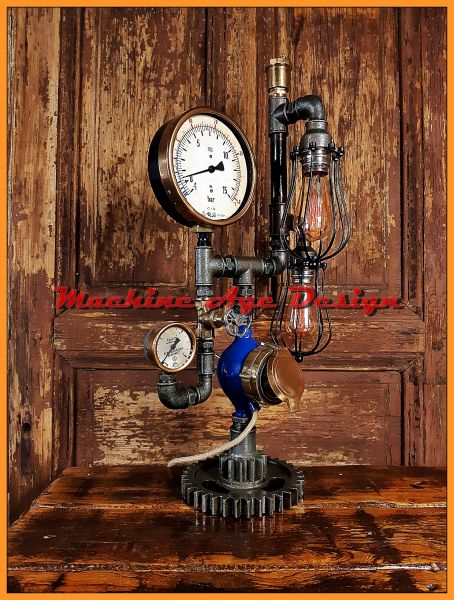 machine age , fogaskerekes lámpa , steampunk style