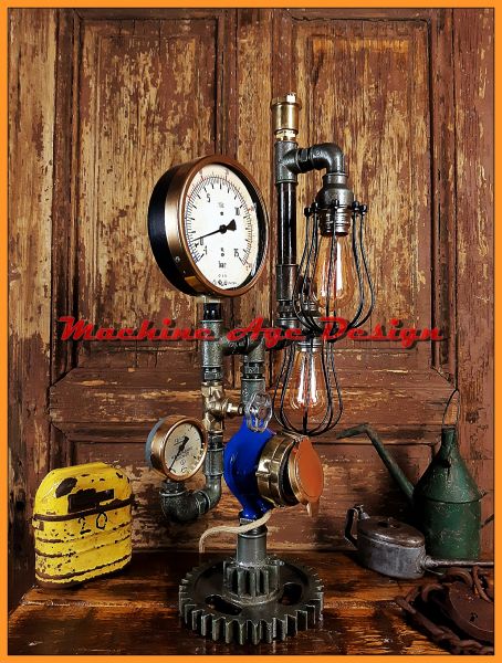 machine age , fogaskerekes lámpa , steampunk style