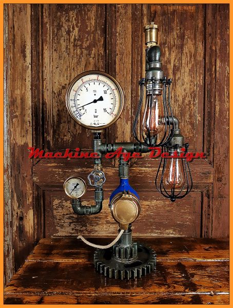 machine age , fogaskerekes lámpa , steampunk style
