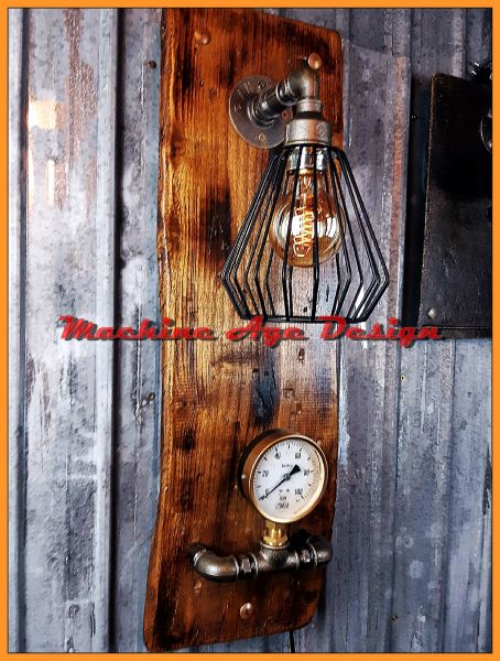 vintage fali lámpa , macine age , steampunk style