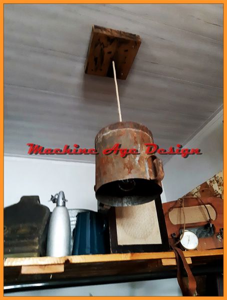 textilkábelre függesztett ipari lámpa machineage , steampunk